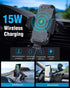 Wireless Car Charger, WAITIEE 15W Fast QI Charging Cell Phone Automobile Chargers, Auto Clamping Inductive Air Vent Dashboard Car Mount for iPhone...