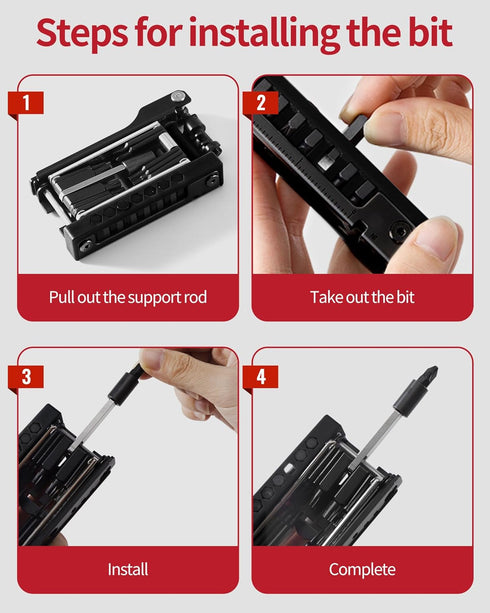 Bike Multi Tool, Bicycle Repair Tool Kit 38 in 1 Bicycle Multitool with Chain Levers Hex Spoke Wrench Splitter Tool and Crank Puller Portable Repa...
