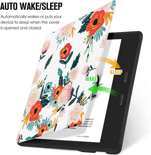 Ayotu Colorful Case for All-New Kindle Oasis (10th Gen, 2019 Release & 9th Gen, 2017 Release) PU Leather Smart Waterproof Cover,Auto Wake/Sleep,ON...