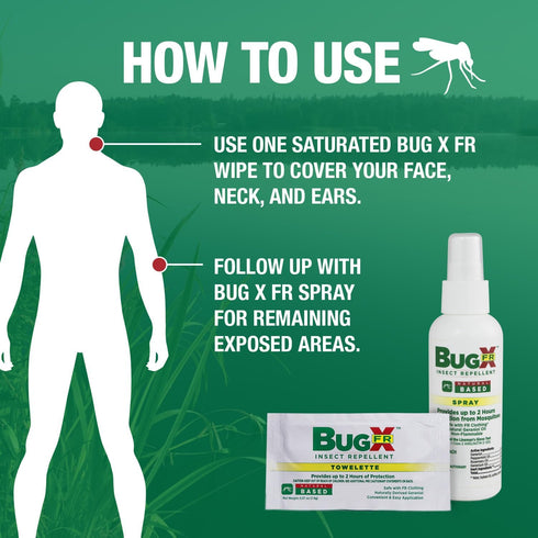 Bug X FR Deet Free Insect Repellent Spray (4 oz. Bottle) - Naturally Derived Geranium Oil Repellent for Protection Against Mosquitos & Ticks...
