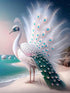 DIY 5D Diamond Painting White Peacock by The Sea, Diamond Painting Kits Crystal Embroidery Art Crafts, Beautiful Landscape Decor Home Wall Decor, ...