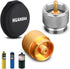2PCS Butane To Propane Adapter For 1Lb Propane Small Tank, Gold Silver Camping Stove Adapter With Portable Zip Carry Case, Propane Canister Conver...