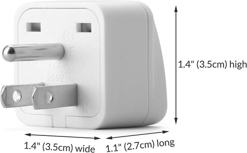 US Travel Plug Adapter, Unidapt EU/UK/AU/in/CN/JP/Asia/Italy/Brazil to USA Type B, Grounded USA Wall Plug, Europe to US Travel Adaptor Pin Convert...