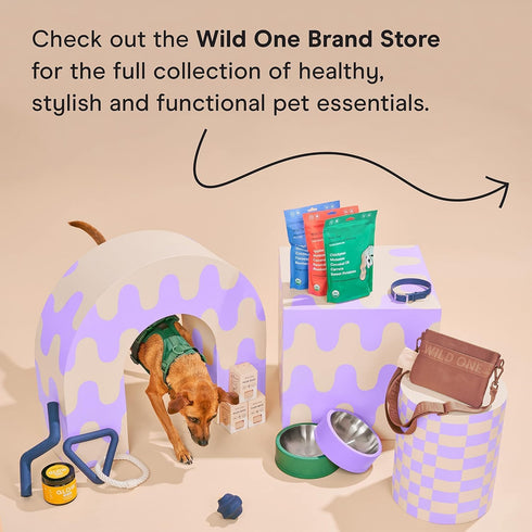 Wild One Dog Poop Bag Holder and Dispenser with Leash Attachment, Leak Proof, Easy Twist Top for Refills, Includes 1 Box Poop Bags, Blush...