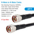 XRDS -RF N Male to N Male Cable 3FT, Low Loss KMR400 Coax Extension Cable for 3G/4G/5G/LTE/GPS/WiFi/RF/Ham/Radio to Antenna or Phone Signal Booste...