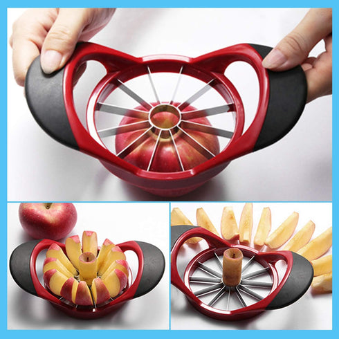 Apple Cutter Slicer & Corer Kit - 12-Blade Apple Slicer & Corer, Includes 3 Premium Stainless Steel Fruit Forks...