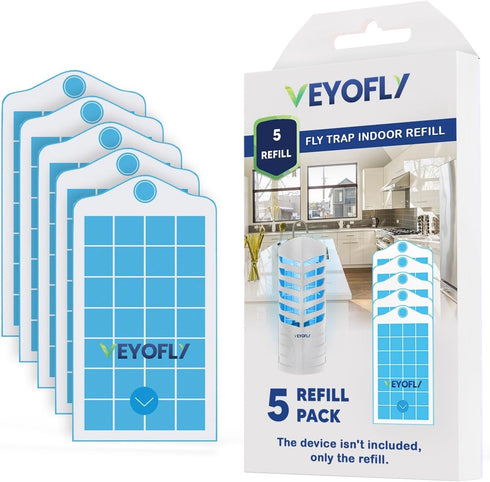 Refill Flying Insect Trap, Glue Board Insect Catcher, Indoor Fly Trap, Indoor Flea Trap, Safer Home, Indoor Mosquito & Fruit Fly Trap (Refill 5 Pa...