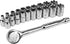 Performance Tool W38304 21 Piece 1/4-Inch Drive SAE And Metric 6 Point Socket Set With Ratchet...