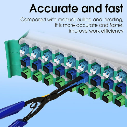 Optical Fiber Pliers Flange Fiber Optic Flange Clamp Efficient Fiber Connector Insertion and Removal Tool Fiber Flange Long Nose Pliers for SC and...