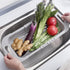 MineSign Extendable Over the Sink Colander Fruits and Vegetables Drain Basket Adjustable Food Strainer Sink Washing Basket for Kitchen (Blue)...
