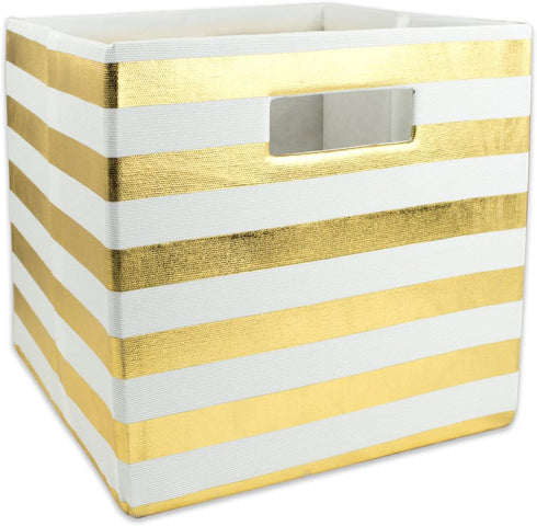 DII Polyester Cube Storage Collection Hard Sided Collapsible, 11x11x11, Gold...