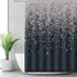 Silver Gray Bokeh Gorgeous (No Sparkles or Glitter) Shower Curtain,Falling Snow Night Sky Stars Black Night 3D Printed Fabric Bathroom Curtain wit...