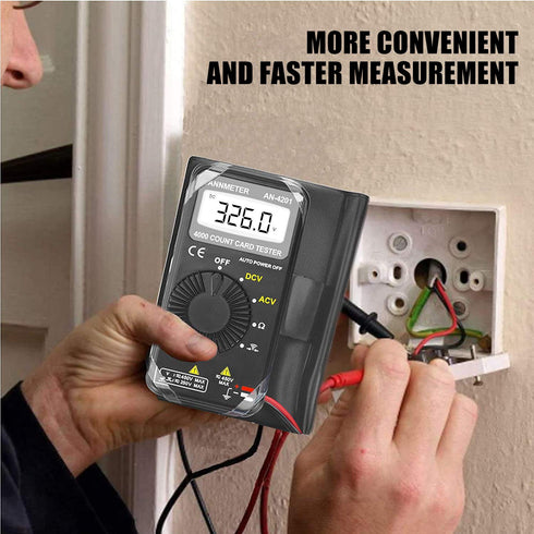 AIOMEST Digital Multimeter,Pocket Voltmeter Ohmmeter Measuring AC&DC Voltage Resistance Continuity Buzzer Diode Test, Auto Ranging Card Volt Ohm T...