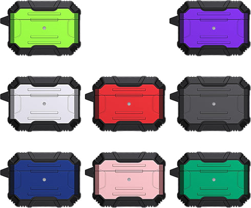 Hard Shell Protective case Compatible with Airpods Pro 1/2 (USB-C/Lightning Cable) Charging Case, Shockproof Hard Protective Cover with Keychain. ...