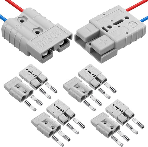 8 Pcs 10-12 Gauge Battery Quick Connector 50 Amp Battery Quick Connect Disconnect with 10/12 AWG, Wire Harness Plug Kit Cables Connect Disconnect ...