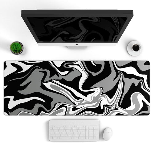 Ovenbird Gaming Mouse Pad with Stitched Edges, Swirl Marble Mouse Pad, Extended XL Mousepad with Anti-Slip Base, Cool Large Mouse Pad for Desk, 31...
