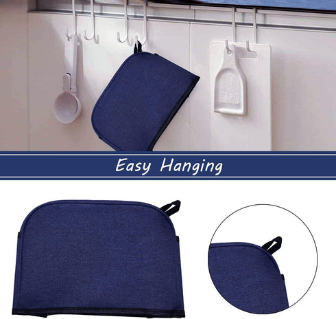 2 Slice Toaster Cover,Small Appliance Toaster Cover with Pockets for Kitchen,Washable and Dust Protection,Blue...