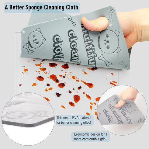 2 Pack Glass Cleaning Cloth,Reusable Sponge Dusting Cloths,Magic Cleaner Towels Lint-free Rags -Absorbent Wet Sponge Cleaning Supplies for Grime,K...