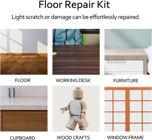 Wood Floor Furniture Scratch Repair Kit of 11 Colors Wax, Leepesx Laminate Repairing Kit with Melting Tool for Cracked Stone Crack Chip Ceramic Fl...