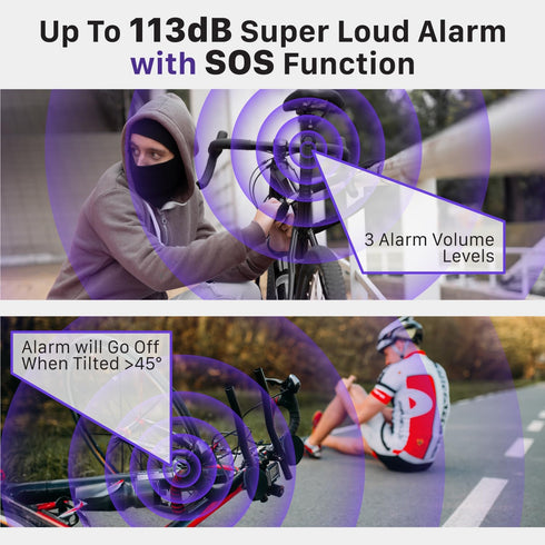 Fosmon 113db Bike Alarm with Remote, Motion Sensor Bicycle SOS Alarm, IP65 Waterproof Anti Theft Alarm System, Wireless Siren for E-Bike, Motorcyc...