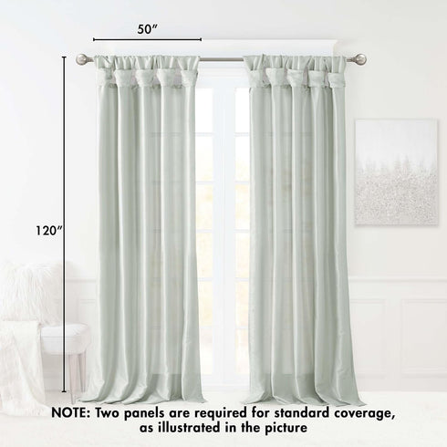 Madison Park Emilia Faux Silk Single Curtain with Privacy Lining, DIY Twist Tab Top, Room Darkening Window Drape for Living Room, Bedroom and Dorm...