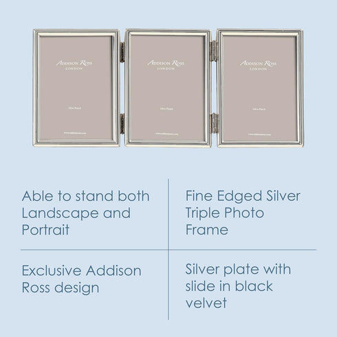 Addison Ross, Essentials Photo Frame, Silver Plate Treble, 2 x 3 Inches...