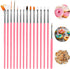 15pcs Cake Painting Brushes, Cake Decorating Brushes Kit Food Safe Paint Brush Tools,Fondant Sugar Cookie Painting Brushes Supplies for Cookie Cak...