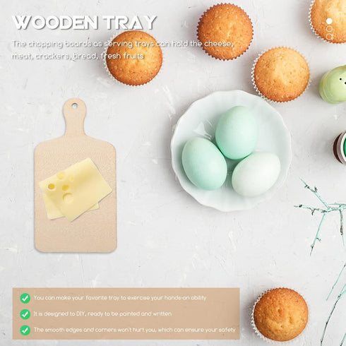 Operitacx 6Pcs Mini Wooden Cutting Board Craft with Handle Wooden Chopping Board Small Serving Board Rustic Paddle Kitchen Board Cooking Butcher B...