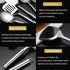5Pcs Cooking Utensils Set, Stainless Steel Kitchen Utensils, Heat Resistant Wok Utensils Set Include Slotted Spoon, Slotted Spatula, Large Spoon, ...