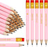Crtiin 50 Pieces Baby Shower Pencils for Games Golf Half Pencils Mini Pencils for Baby Shower Girl Boy Presharpened Pencils with Erasers for Weddi...