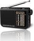 Retekess V117 Portable Radios AM FM, Shortwave Radio with Clear Dial, Transistor Radio with Best Reception for Seniors (Black)...