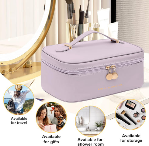 Portable Women Makeup Bag,Travel Toiletry Bag,Skincare Cosmetic Bag,Toiletries Organizer Storage Bag...