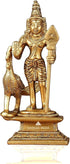 God Murugan Swami Miniature Brass Statue with Peacock, Handcrafted Decor Item for Home, Temple, Gifting & Car, 2.25 x 3 x 4.3 Inches...