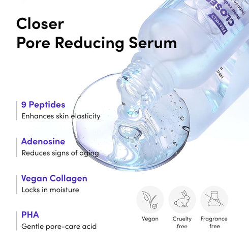 Frankly Closer Serum - 9 Peptides & Vegan Collagen, Pore Minimizer & Anti-Aging, Dewy Skin Hydrator, EWG Green, Non-Sticky, Derm-Tested, 2.03 fl. ...