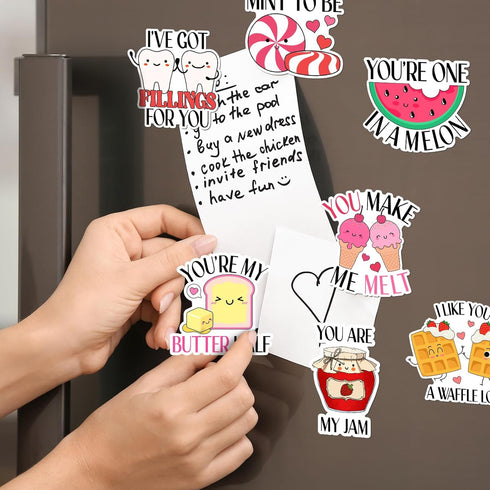 16 Pcs Valentine's Day Magnets Funny Cute Magnets Fridge Magnets Adult Refrigerator Magnets Love Puns Magnets for Valentine's Day Home Decorations...