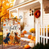 BLKWHT Fall Dogs Garden Flag 12x18 Vertical Double Sided Autumn Leaves Thanksgiving Holiday Outside Decorations Burlap Yard Flag BW506...