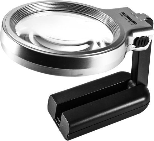 Magnifying Glass Illuminated 10 LED Multi Functional Hands Free Folding Magnifier 3X Magnification Reading Hobby Crafts Jewelry Vision Aid...