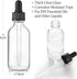 AOZITA Set of 4, 1 oz Clear Eye Dropper Bottles with 1 Stainless Steel Funnels & 4 Labels - Black Caps 30ml Thick Glass Tincture Bottles - Leakpro...