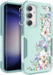 for Samsung Galaxy S23 FE 5G Case with Screen Protector + Camera Lens Protector: Cute Flower Floral Design for Girls Women Slim TPU Bumper Silicon...