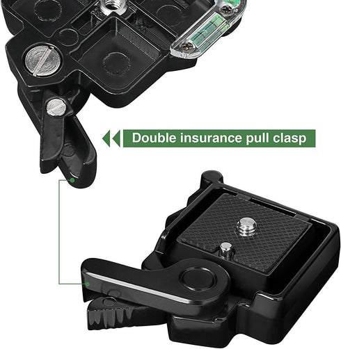 Konsait Camera Camcorder Tripod Monopod Ball Head QR-40 Quick Release Plate Clamp Adapter with Plate Double Insurance Button for DSLR Camera Tripo...