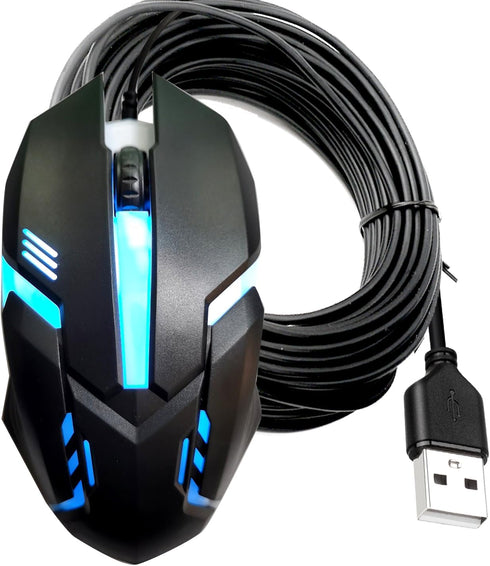 Long USB A Mouse 20FT, High Performance Wired Mouse - USB Mouse for Windows PC Desktop, Laptop, Notebook, Mac, computerand Chromebook, for Righty ...