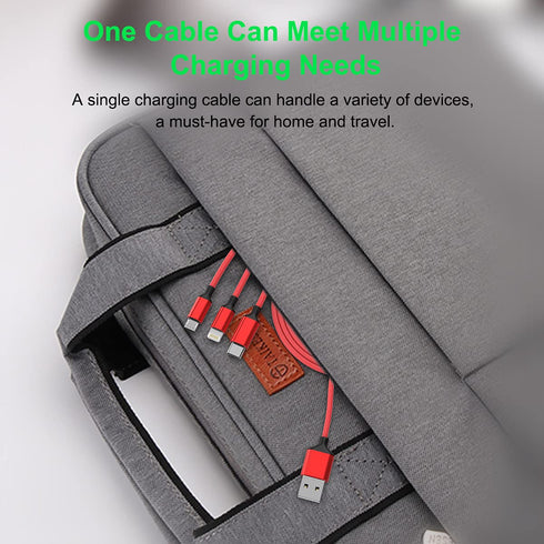 Multi 3 in 1 USB Long iPhone Charging Cable, 1.8M/5.9Ft Nylon Braided Universal Phone Charger Cord USB C/Micro USB/Lightning Connector Adapter for...