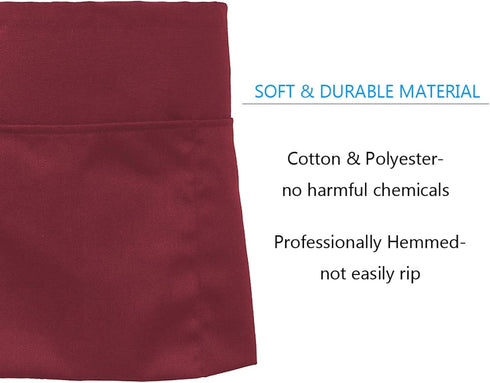 BOHARERS Waist Apron with 3 Pockets - Red Waitress Waiter Server Short Apron...