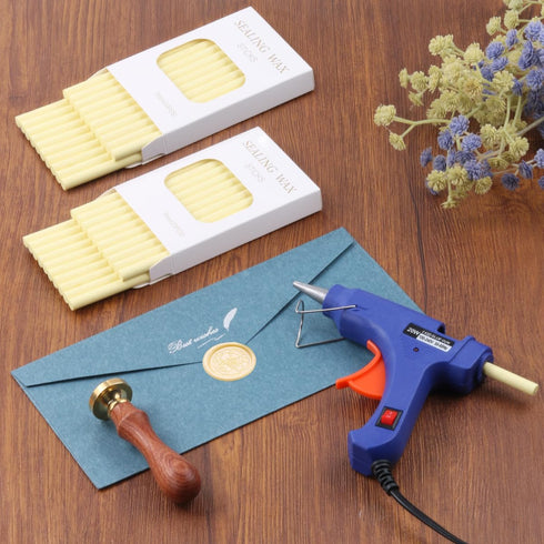 Wax Seal Sticks, WASOHLING 40Pcs Premium Glue Gun Sealing Wax Sticks Beads for Wax Seal Stamp, Wedding Invitations, Christmas Gift, Envelopes, Car...