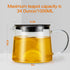 Glass Teapot 34oz/1000ml with Removable Stainless Steel Infuser Tea pot, Heatproof Borosilicate Glass Tea Make, Stovetop Safe Glass Tea Kettle for...