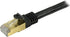 StarTech.com 1ft CAT6a Ethernet Cable - 10 Gigabit Shielded Snagless RJ45 100W PoE Patch Cord - 10GbE STP Network Cable w/Strain Relief - Black Fl...