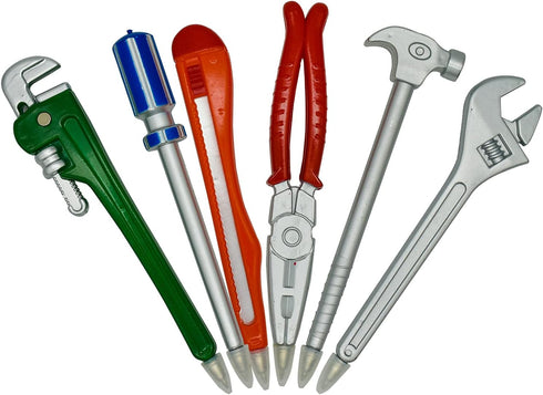 Maydahui 20PCS Hardware Hand Tool Pens Novelty Shape Black ink Ballpoint Pen Pipe Wrench Pincer Pliers Art Knife Spanner Hammer Screwdriver for Sc...