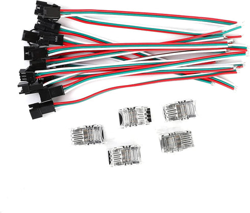 3 Pin Led Strip Connector, SUPERNIGHT 3 Pin Connector for WS2811 WS2812 WS2812B SK6812 LED Strip Lights, 7 Pairs JST SM Male Female Plug LED Conne...