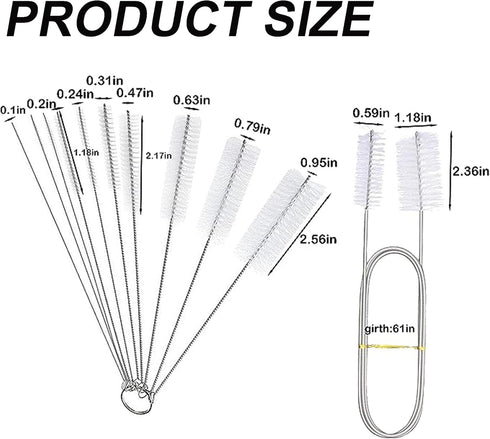Aquarium Filter Brush Long Brush Flexible Double Ended Bristles Hose Pipe Cleaner for Fish Tank or Home Kitchen(White)...