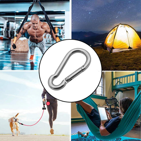 MFOREVER Spring Snap Hook 304 Stainless Steel Carabiner Camping Hiking Traveling Fishing...